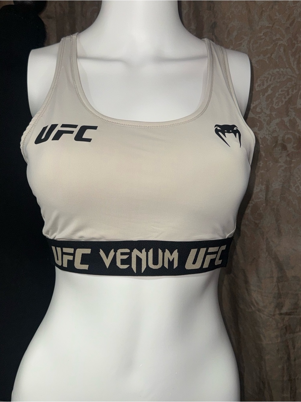 UFC Venum Women's Sports Bra in Beige and Black